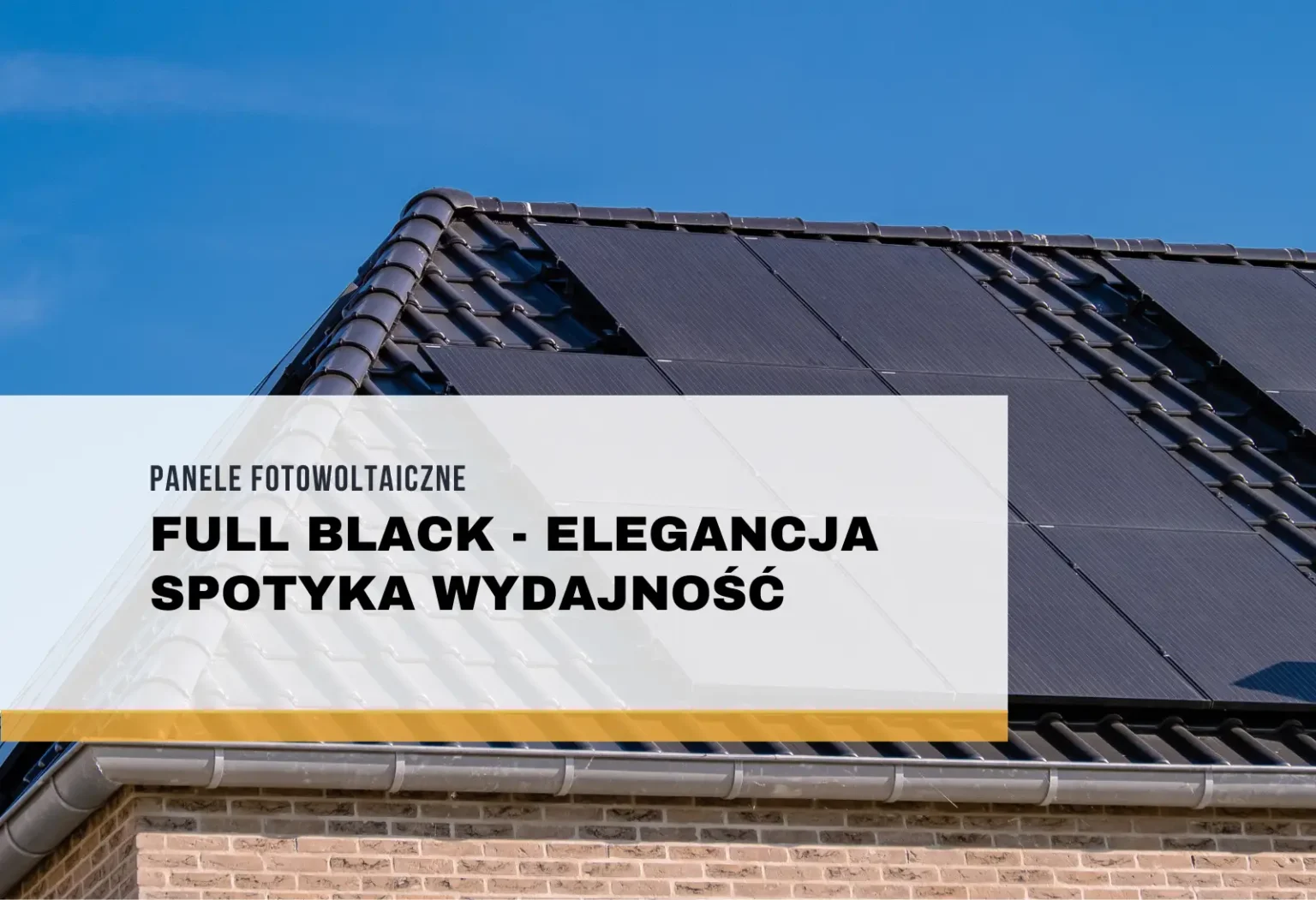 Panele Fotowoltaiczne Full Black – Elegancja Spotyka Wydajność