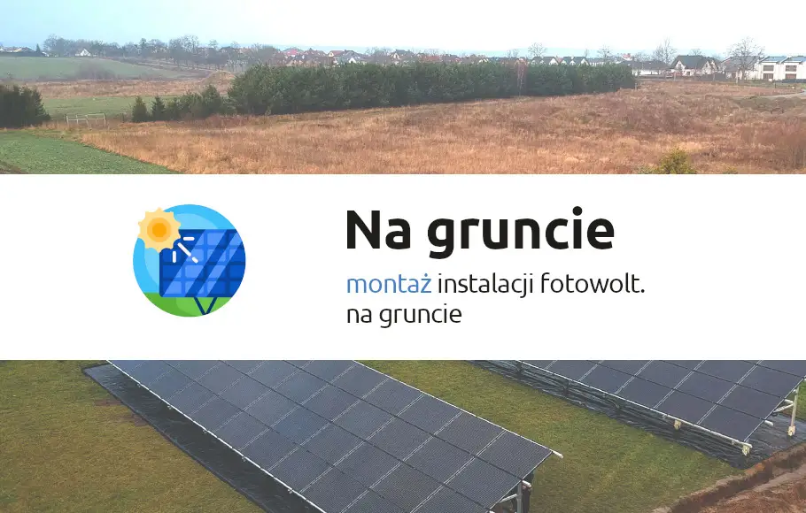 Montaż paneli fotowoltaicznych na gruncie przy domu jednorodzinnym
